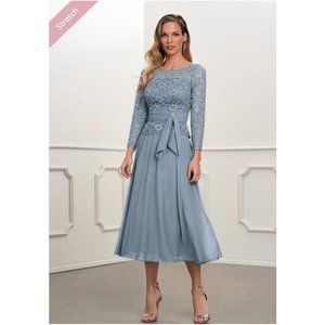 NWT- Azazie Charlee MBD in Dusty Blue Size A8